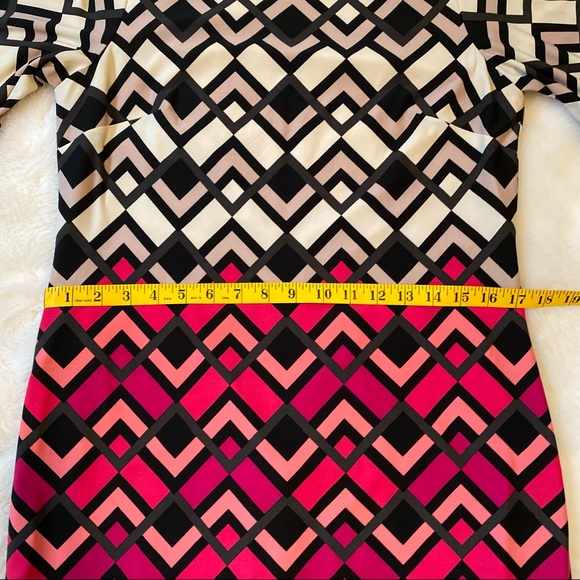 ELIZA J  | HOT PINK CHEVRON SHIFT DRESS  SZ 8 - Picture 11 of 14